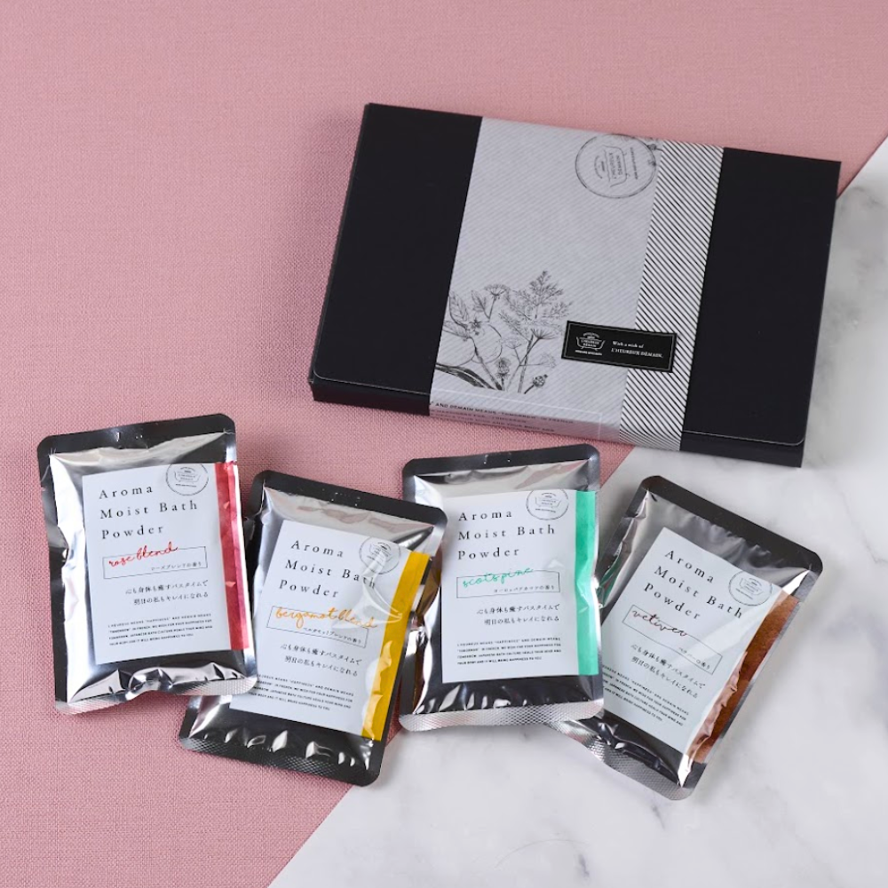 アロマモイストバスパウダー(香りあり 4袋) 入浴剤ギフト