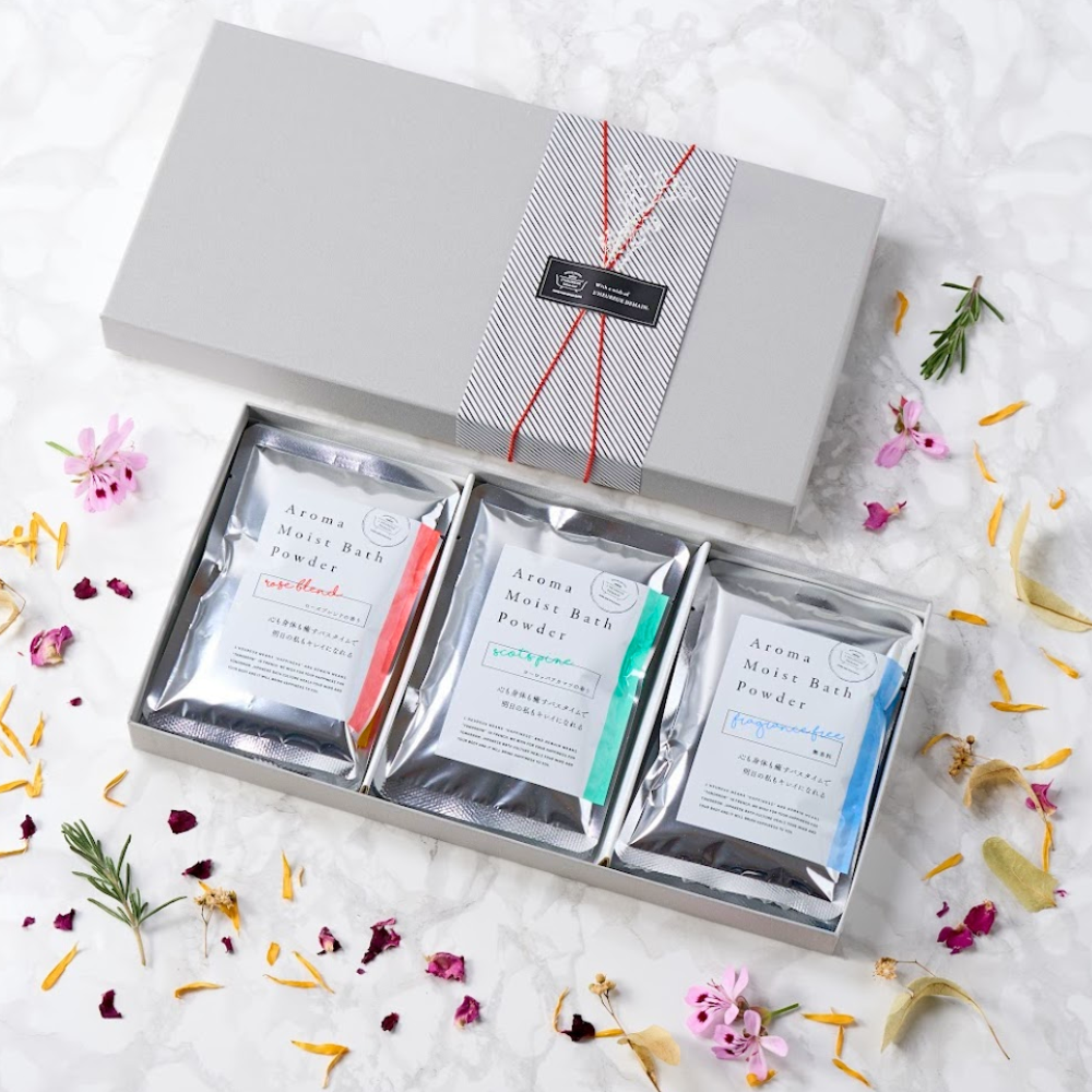 入浴剤 アロマモイスト バスパウダー セット まるで美容液のようなお風呂 Aroma Moist Bath Powder ギフト – 恵みの