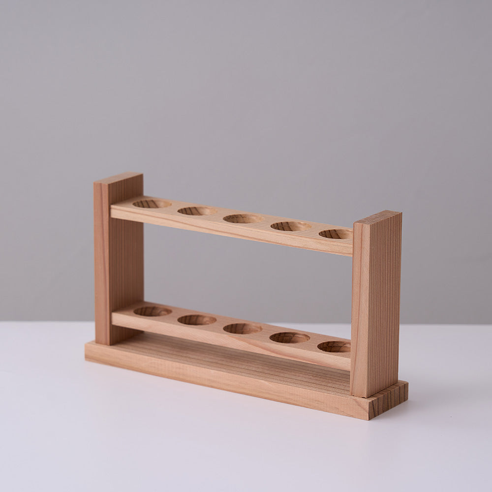 リカシツ 木製 試験管立て 穴25φx5本立